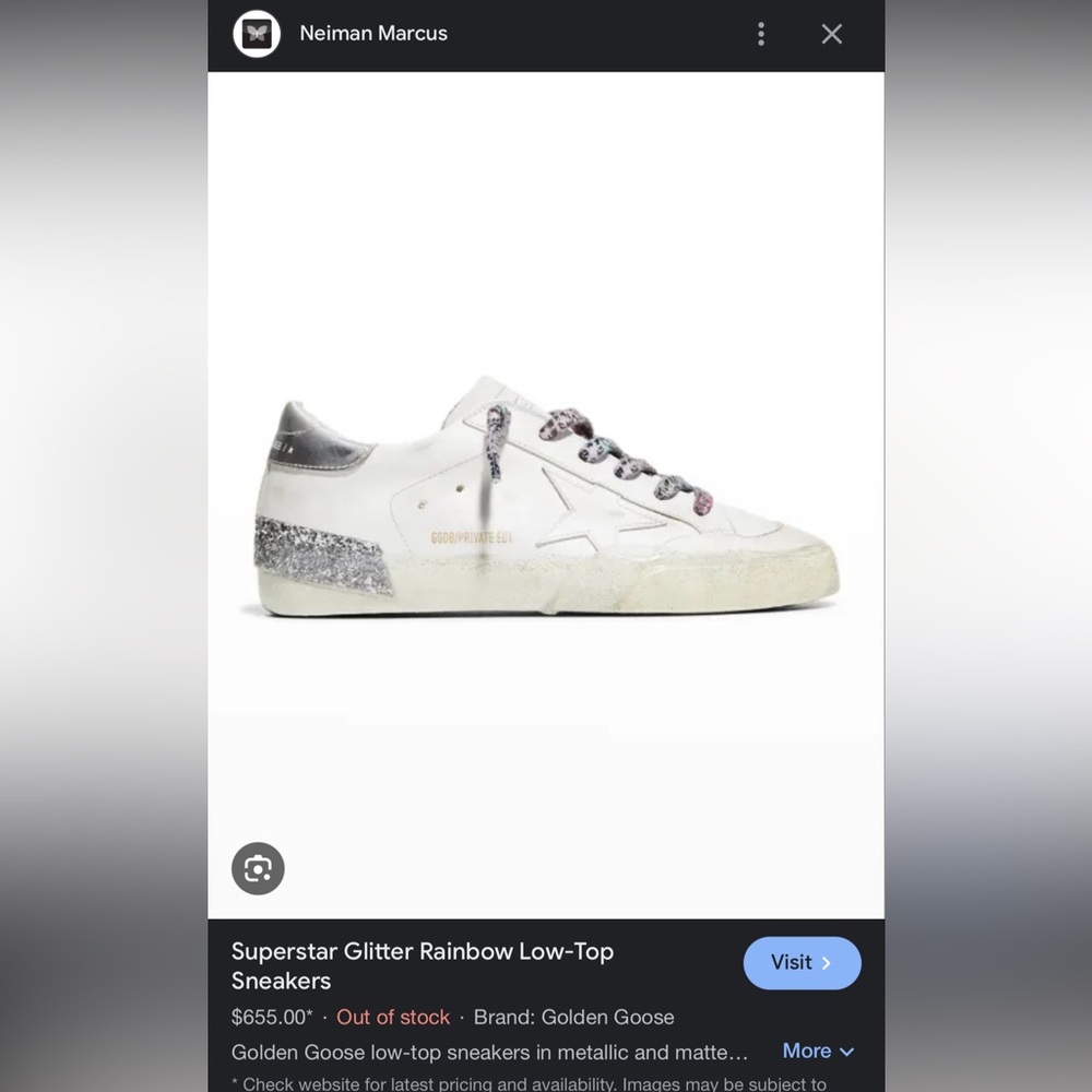 Golden Goose Superstar Glitter Rainbow Low-Top Sneakers - Size 10B / 40EU